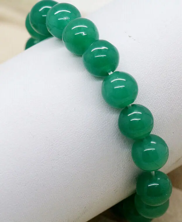 

Natural JADE Jadeite Round Gemstone Beads Bangle Bracelet 12mm