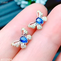 kjjeaxcmy fine jewelry 925 sterling silver inlaid natural gemstone sapphire female earrings ear studs fashion support test