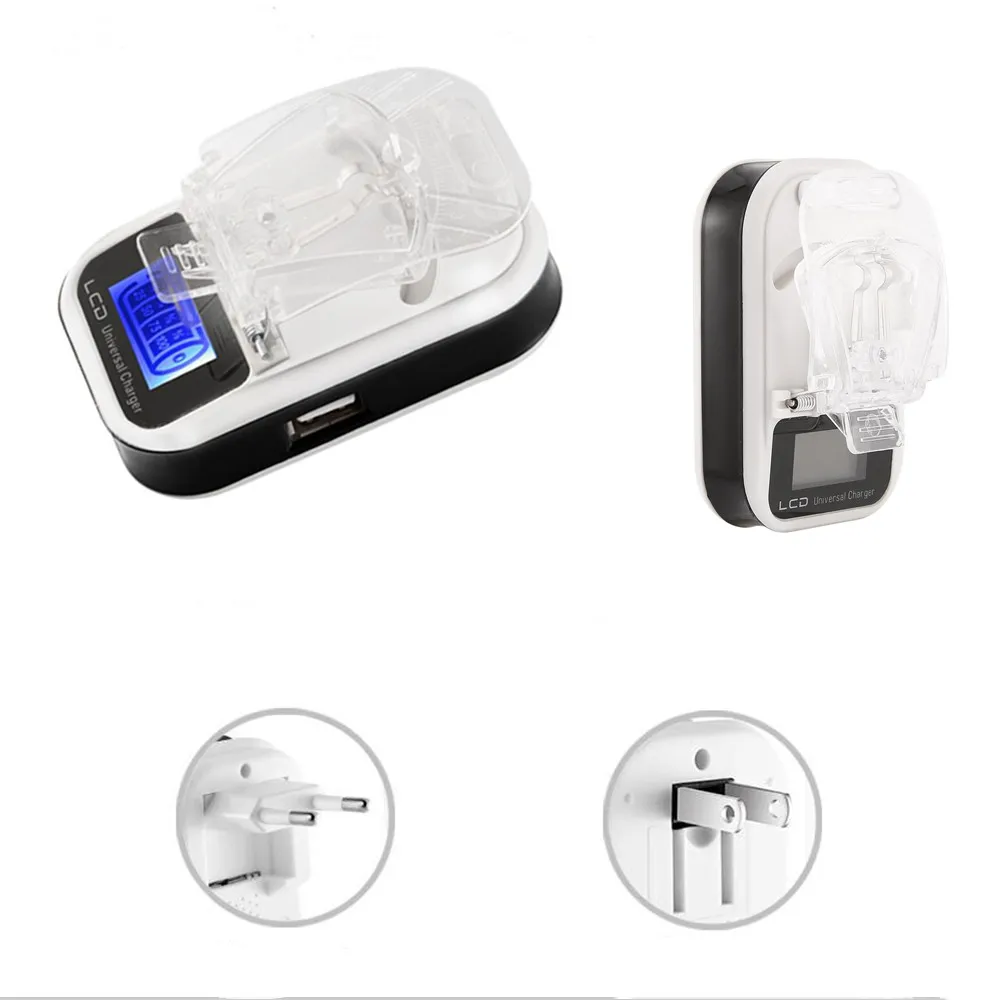 

EU US Universal Battery Charger Travel USB Wall Charging With LCD Display For Mobile Cell Phone Camera For Nokia For Samsung