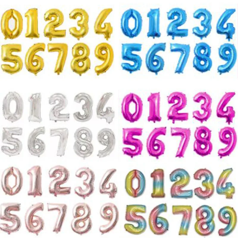 16 32 дюймов цифровой шар из алюминиевой фольги Роза цвета: золотистый серебристый