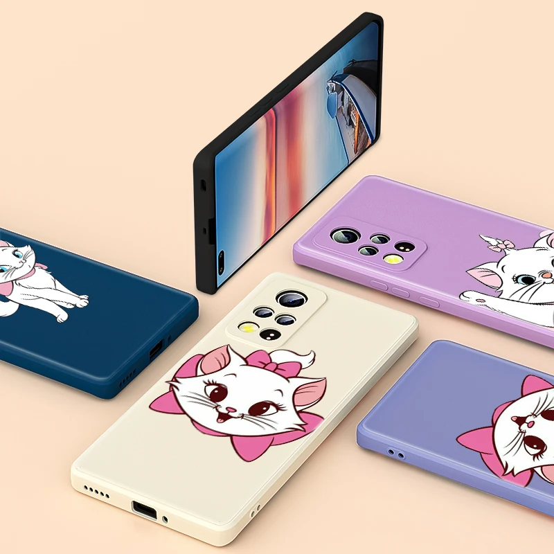 

Cute Pink Marie Cat For Honor 50 SE V40 30 30S 20 20E 20S Lite Pro Plus 5G Phone Case Liquid Silicone Soft TPU Cover