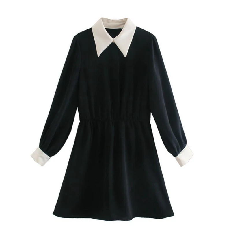 Платье мини женское с длинным рукавом модное белое офисное шикарное платье в