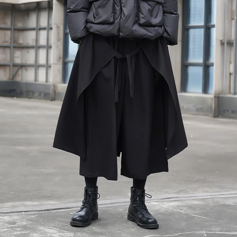 Men's Wide-Leg Pants Spring And Autumn New Personality Double Hair Stylist Hip Hop Street Casual Loose Oversized Pants