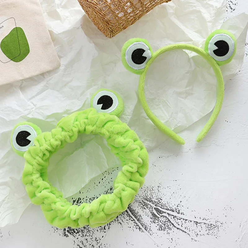 

Cute Girls Hair Bands Wide-brimmed Elastic Hairbands Funny Frog Makeup Headband Women Hair Accessories Girls Wash Face Hairband