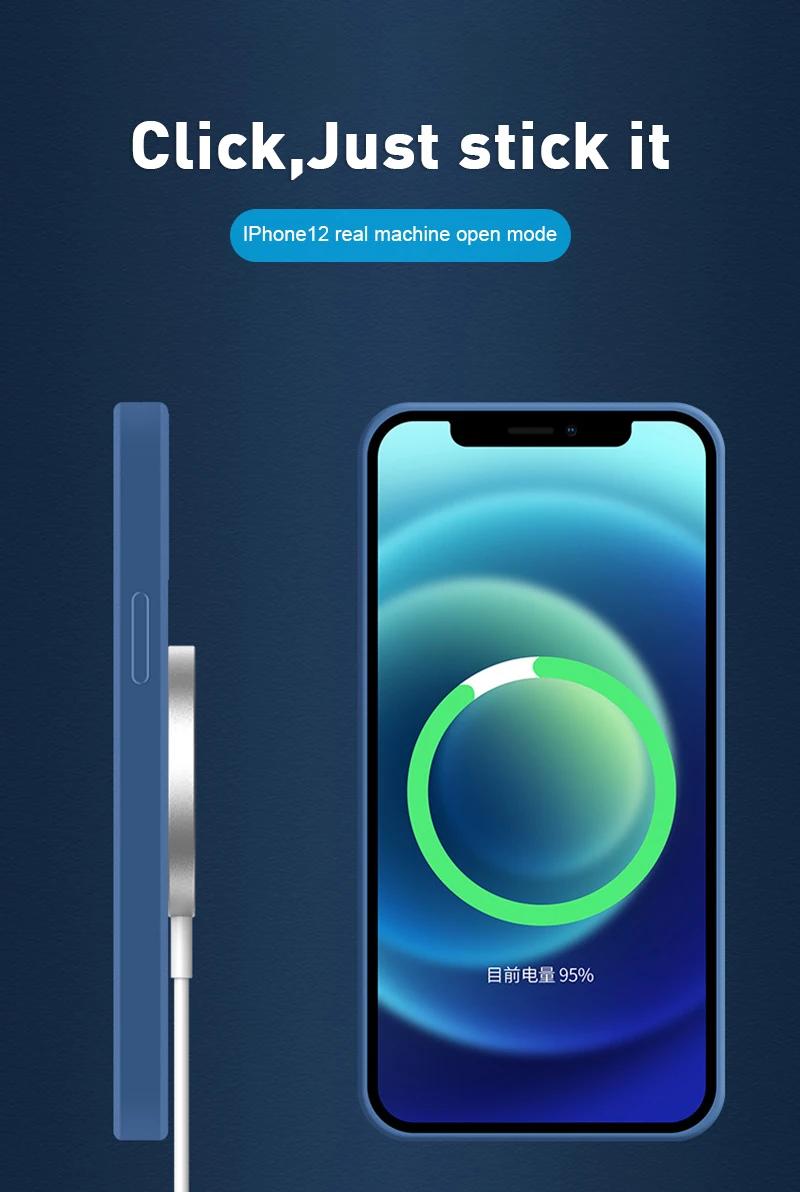 

New Liquid Silicone Magnetic Suction Mobile Phone Case Cover For IPhone 12 Color Candy Soft Back Cover Liquid Luxury Case