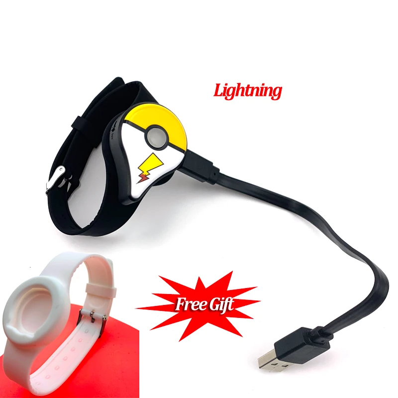 Lighting Для Pokemon Go Plus, Bluetooth, браслет, часы, авто ловля, игра, аксессуар для kingd, умный браслет+ USB кабель - Цвет: Lighting