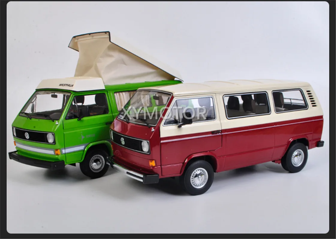 

Модель автомобиля Schuco 1/18 для VW Volkswagen Multivan T3 T3A, металлическая литая модель автомобиля, подарки, коллекционные украшения, зеленый/красный