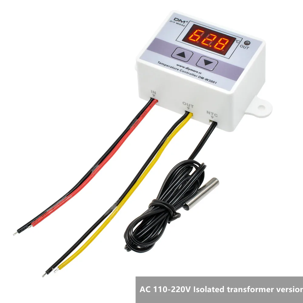 AC 110-220V Isolated AC110V 220V W3001 XH-W3001 цифровой термостат для контроллер температуры для инкубатора DC 12V 24V терморегулятор тестер температуры - Цвет: AC 110-220V Isolated