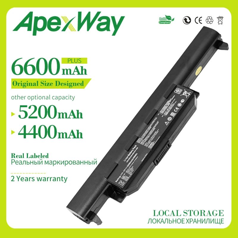Apexway 6 cell X55A Аккумулятор для Asus X45 X45A X45C X45V X45U X55 X55C X55U X55V X75 X75A X75VD U57 U57A U57V U57VD|battery