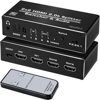4k hdmi compatible 2 0 switch 2 in 2 out 4k60hz 2x2 switcher splitter with optical toslink spdif 3 5mm jack audio extractor