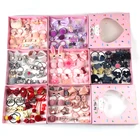 18 шт.компл. дети милые женские аксессуары для волос комплект ткани для младенцев с цветочным узором и бантом, Заколки Головные уборы ободки для волос для девочек, высоких причесок, ювелирное изделие, подарок