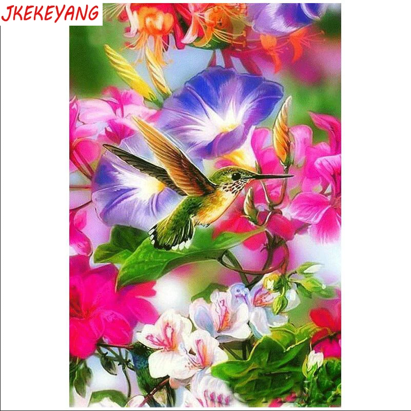 5D DIY квадратная/круглая алмазная живопись колибри и цветы вышивка крестом