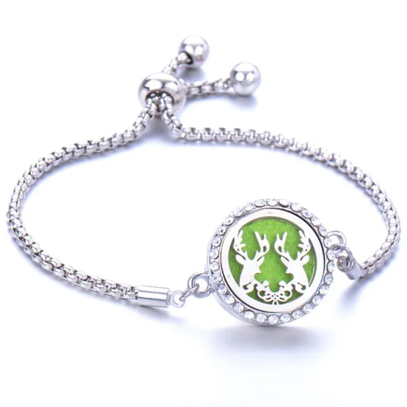 

Aromatherapy Bracelet Diffuser Jewelry Adjustable Chain Crystal Kaleidoscope Lotus Flower Aroma armband Perfume Locket Bracelet