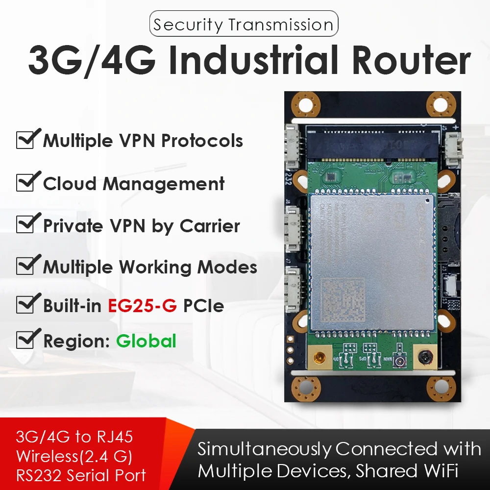 4G LTE промышленный Wi-Fi беспроводной маршрутизатор со слотом для SIM-карты EG25-G Mini PCIe