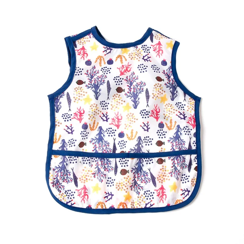 Водонепроницаемый детский нагрудник фартук Без Рукавов арт халат для детей