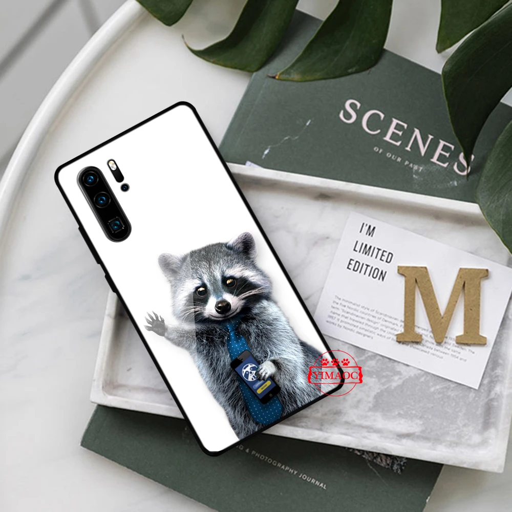 YIMAOC енот красная панда лиса стеклянный чехол для Huawei P10 Lite P20 Pro P30 P Smart honor 7A 8X9 10 Y6 mate