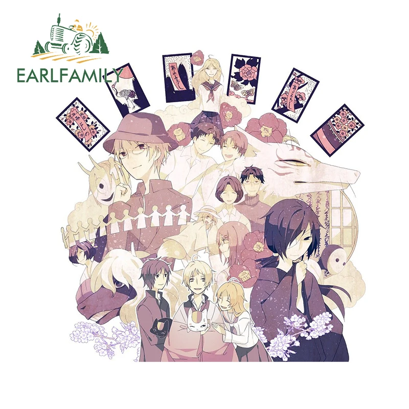 

EARLFAMILY, 13 см x 12,9 см, наклейки Нацумэ для автомобиля, аниме наклейки, виниловая пленка для автомобиля, мотоцикла, защита от солнца на заказ, вод...