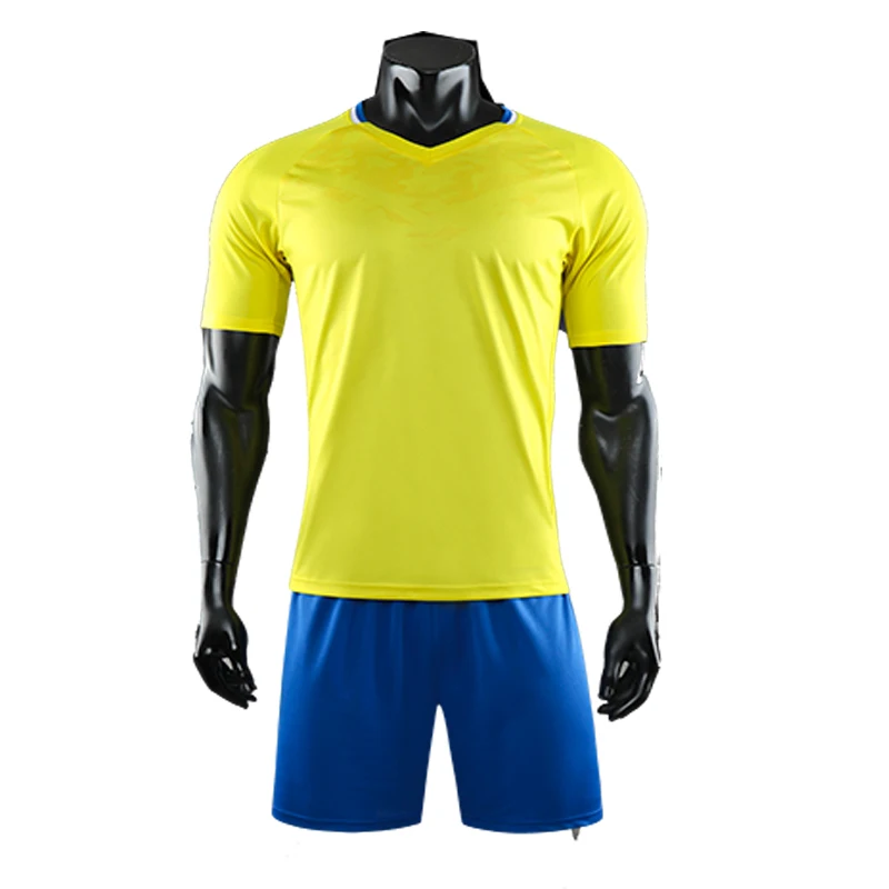 Мужская синяя футболка с коротким рукавом для футбола набор взрослых желтая