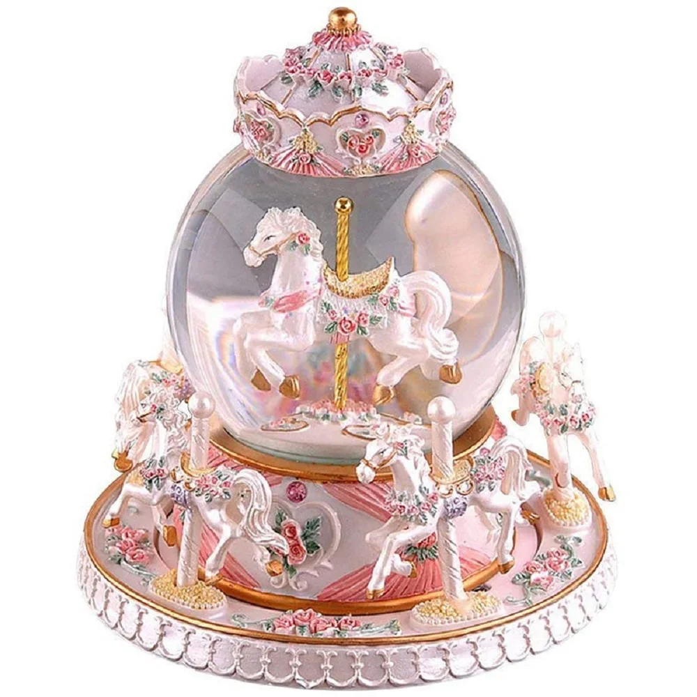 Музыкальная шкатулка Merry-go-round хрустальный шар снежная музыкальная подарок на