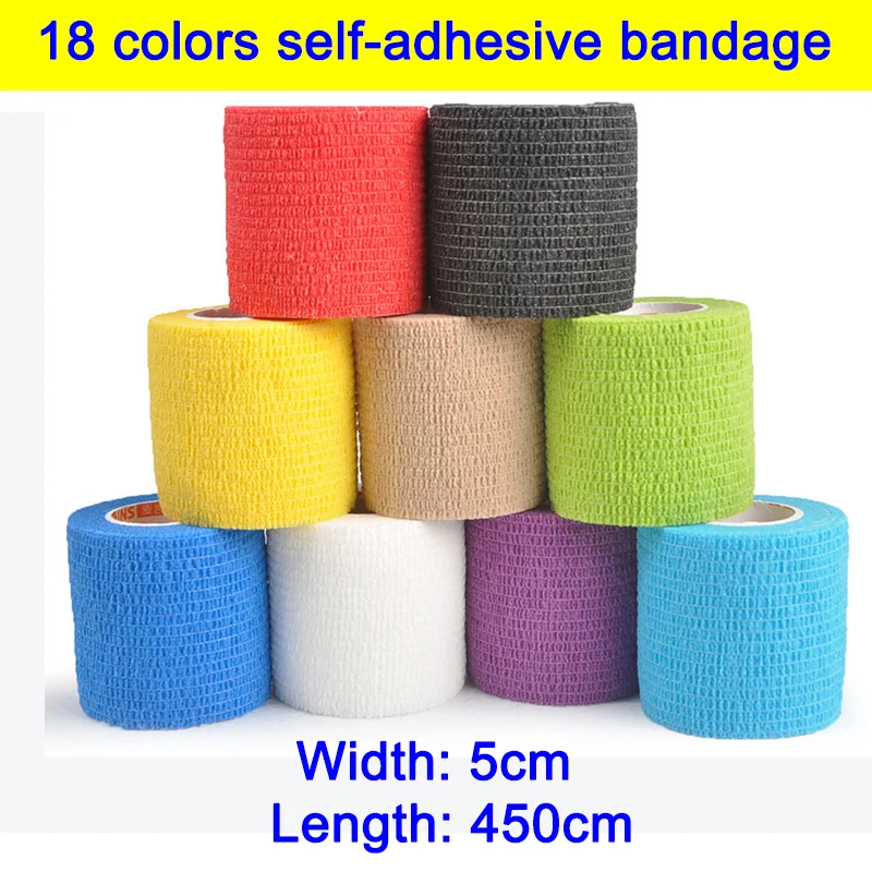 

5cmx4.5m Self Adhesive Elastic Bandage Roll Non-woven Gym Muscle Pain Relief Sports Recovery Fitness Protector Medical Wrap Tape