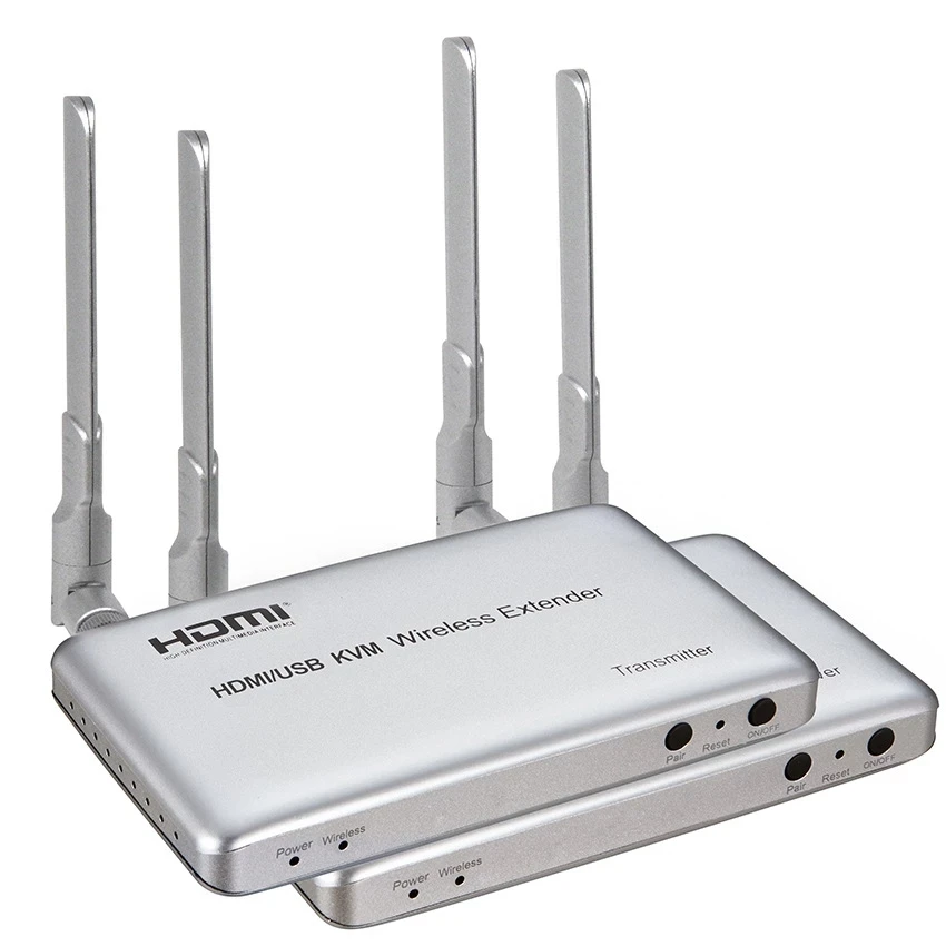 

50M KVM HDMI Wireless Extender Audio Video Extension Support 2.4G 5G 1 TX Transmitter 2RX Receiver USB Keyboard Mouse PC To TV