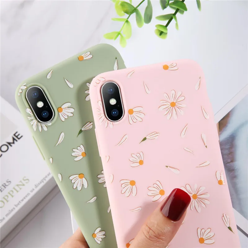 Lovebay Конфета цветной цветок мягкие чехлы для телефонов iPhone 6 7 6s 8 Plus ромашка