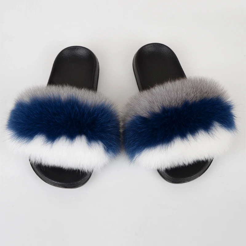 Натуральным Женские Мехом Летняя Обувь Женская Тапочки Для Дома Пушистые
