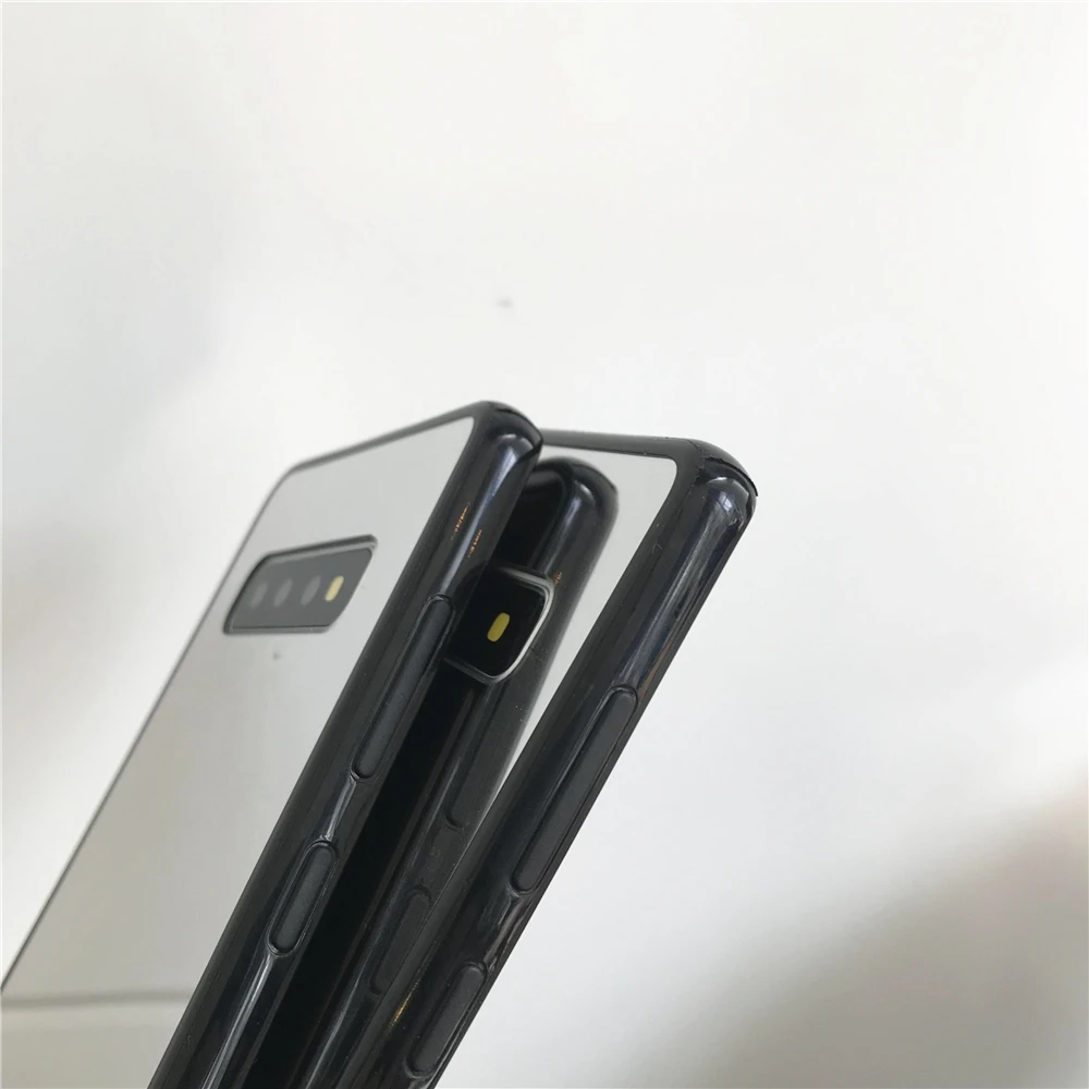 Black Bumper Mirror Plating Silicone TPU Case For Samsung Galaxy S10 S10E S9 S8 A10 A20 A30 A50 A70 M10 Cover Soft Phone Cases |
