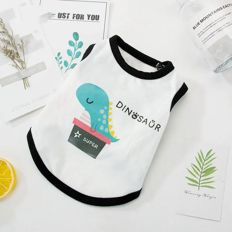 

Pet Cat Vest Summer Thin Breathable Cartoon Cotton Clothes Small Teddy Bear Dog clothes Summer Pet Cat Clothes
