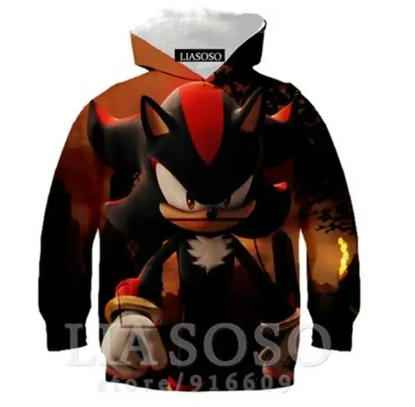 picture color Sonic 3D Модный пуловер худи Повседневная Толстовка с длинными рукавами 3D Одежда для мальчиков и девочек тонкий стиль детский свитер с героями мультфильмов - Цвет: picture color