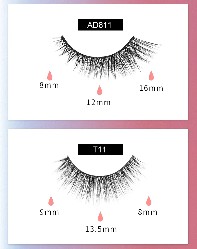 Новые 5 пар смешанные магнитные накладные ресницы натуральные длинные и жидкие