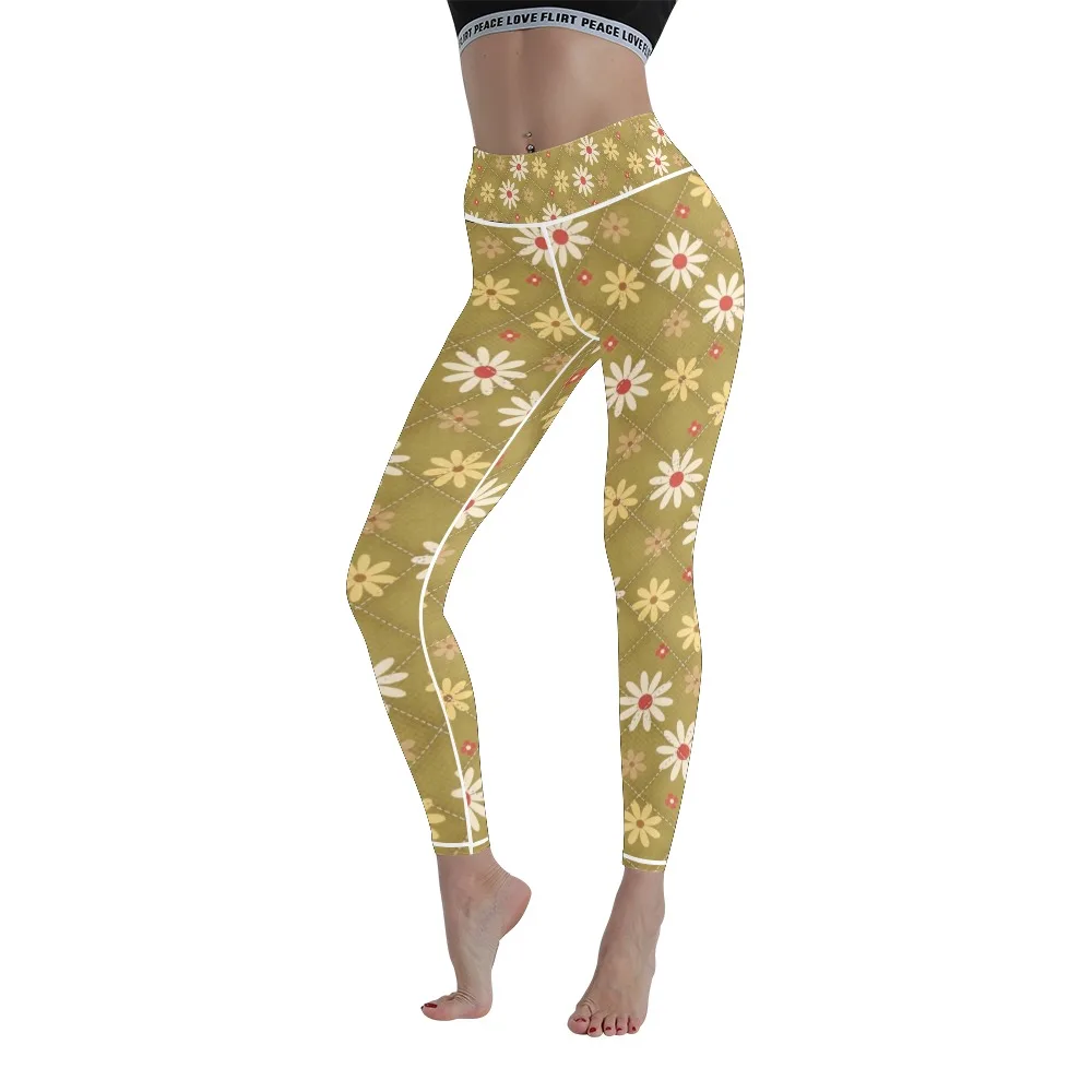 

Unique Fitness and Comfort 3D Printing Ladies Running High Waist Seamless Yoga Nine-point Pants Sports BottomingTight Pants