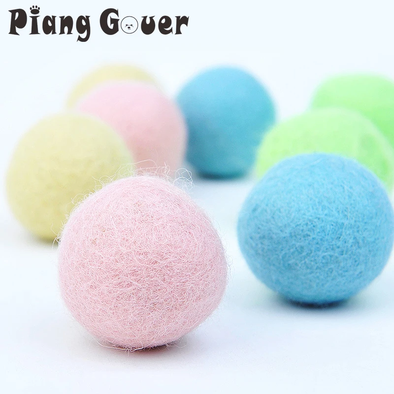 4 шт./лот красочный войлочный мяч игрушка для кошек домашних животных с маленьким