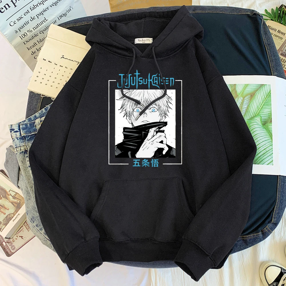 

Anime Jujutsu Kaisen Gojo Satoru Printed Hoodies Men Women Big Size O-Neck Sweatshirts Fleece Cozy Harajukua Japanese Pullovers