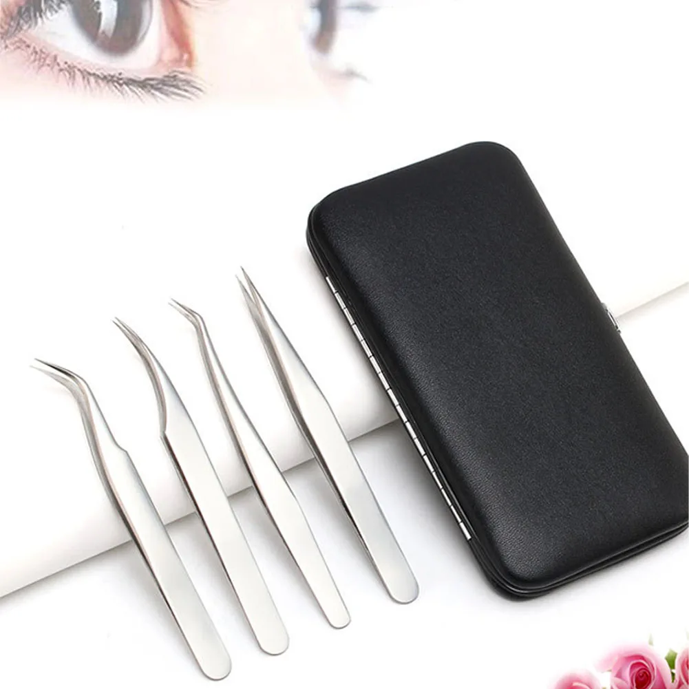 Corrosion Resistance Eyelash Anti Static Accessories Professional Stainless Steel Tweezer Set Curved Portable Tool Multifunction | Красота и