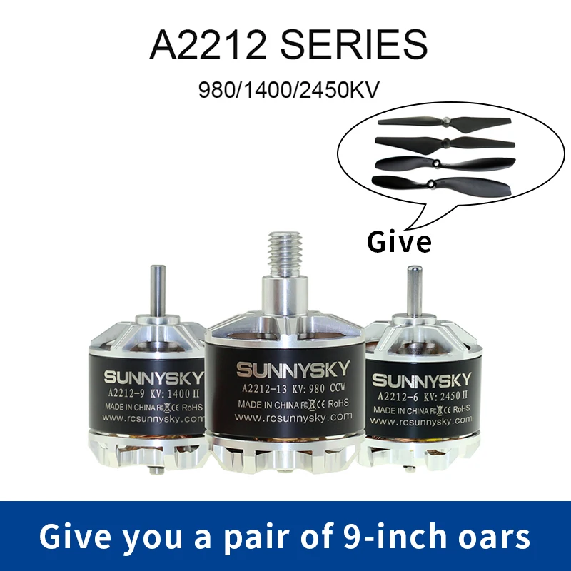 Sunnysky Angel A2212 1400kv II 2450KV 980KV CW/CCW бесщеточный мотор Мультикоптер KK Квадрокоптер UAV для