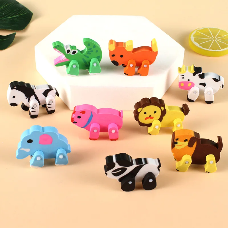 

Creative Three-dimensional Animal Eraser Sassafras Cartoon Eraser Detachable Pupil Pencil Eraser