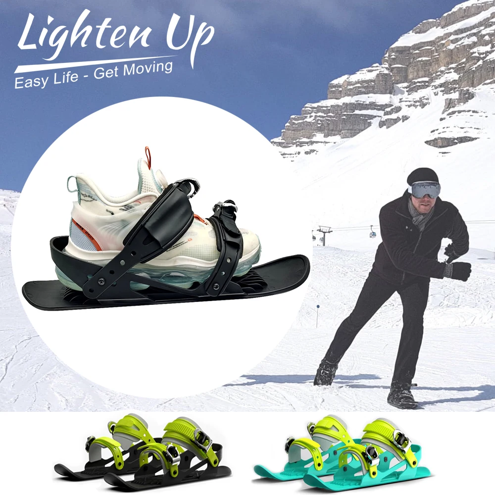 

LightenUp New Mini Ski Skates For Snow Outdoor Adjustable Snowboard Ski сноуборд лыжи Snow Racer Snow Tube Snowboard Backpack