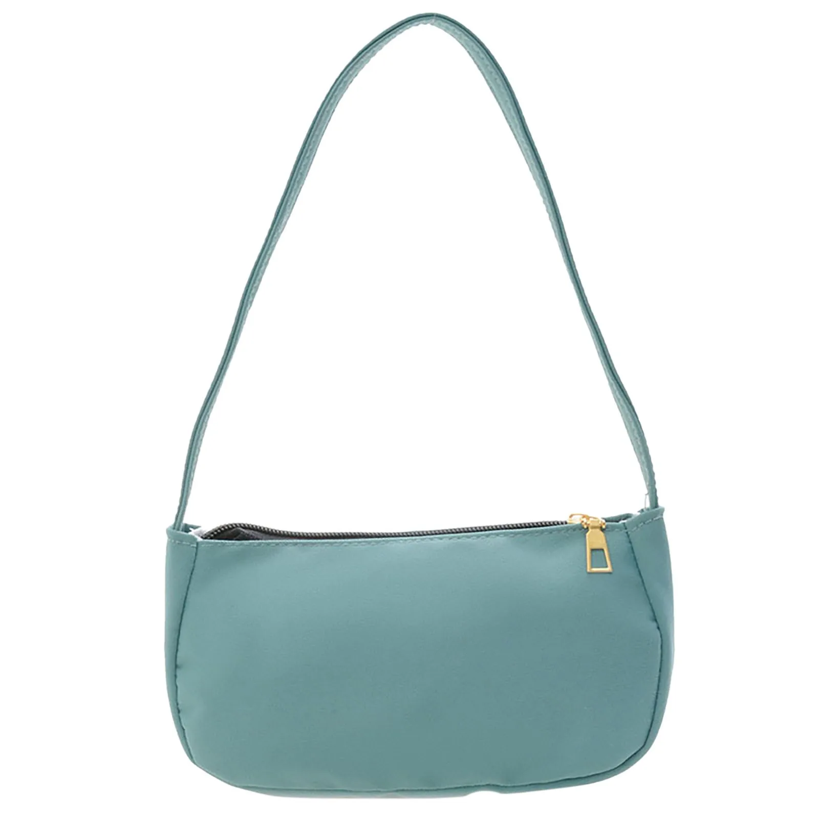 

Ladies Fashion Nylon Cloth Bag Underarm Bag Hand Single Shoulder Bag Female Leather Solid Color Chain Handbag for Women 2021