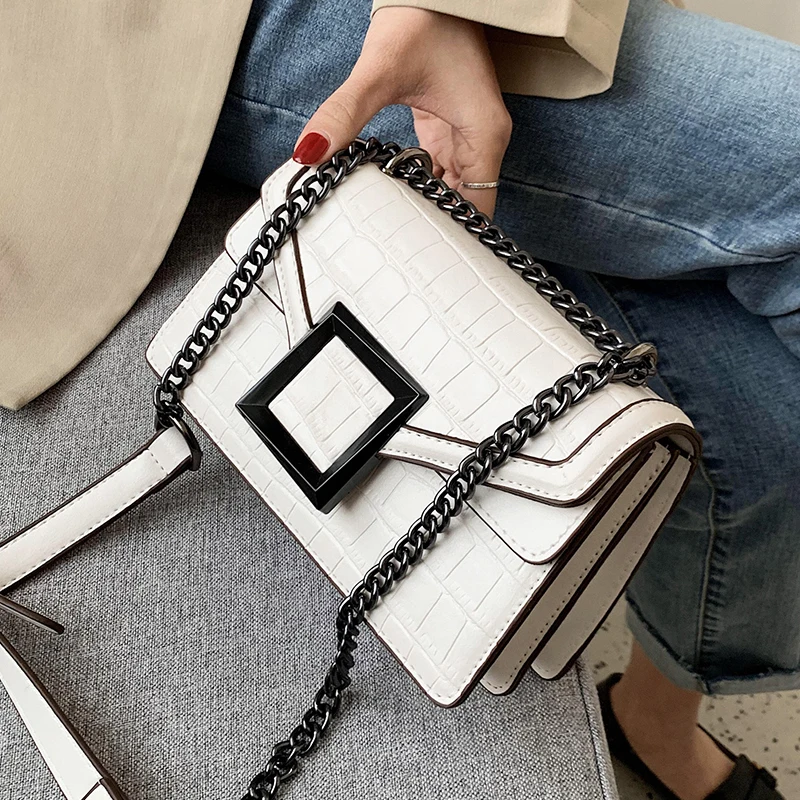 Квадратная сумка через плечо с каменным узором 2020 модная новая качественная