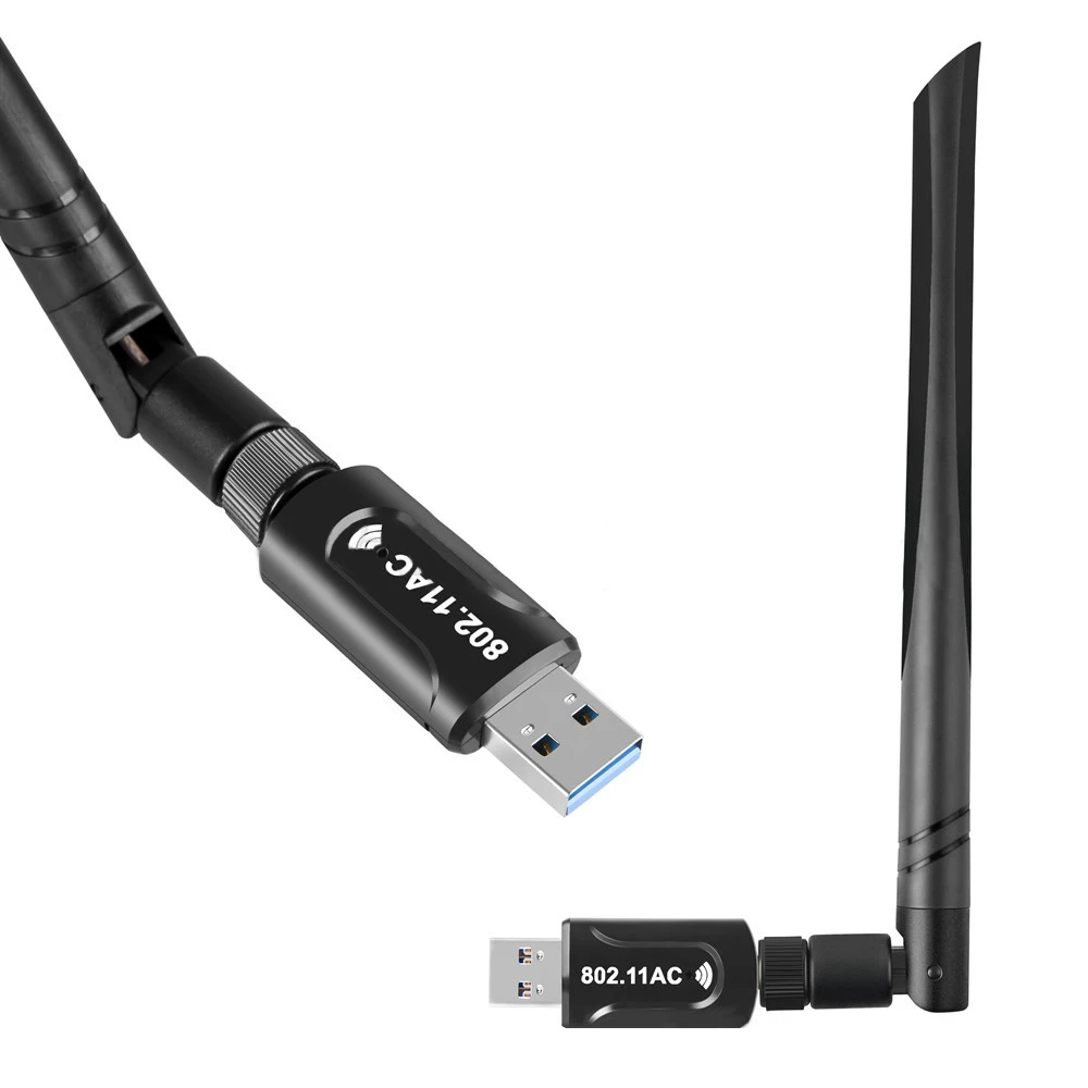 

Portable AC1200 Mbps Dual Band 2.4/5GHz USB WiFi Network Card Receiver 11AC Dual Band Wireless Antenna Adapter Dongle 802.11AC