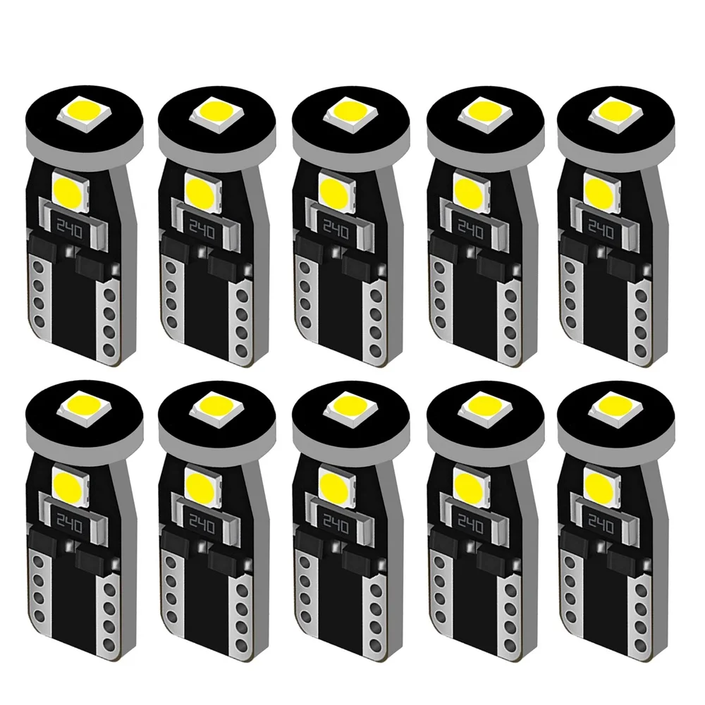 10 шт. T10 Клин светодиодный лампы 3SMD 3030 автомобильный габаритный фонарь WY5W авто