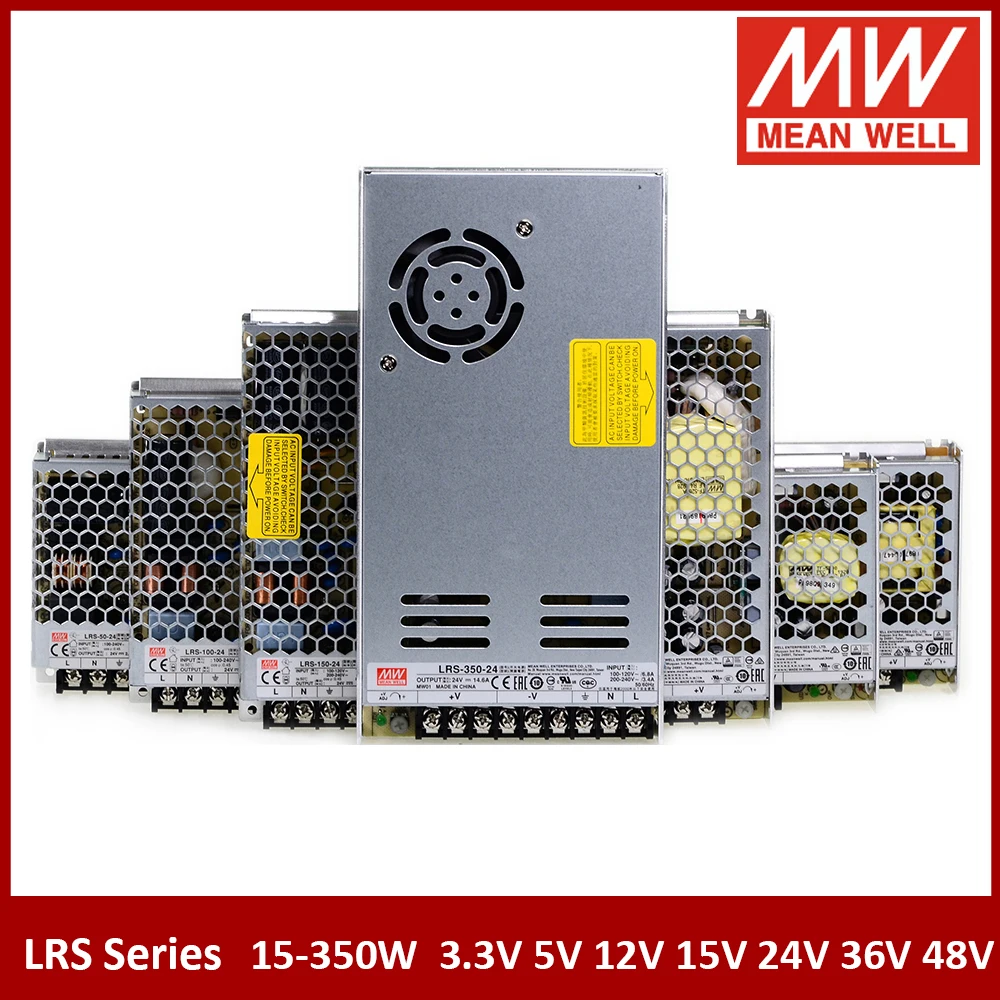MEAN WELL RS-15 25 35 50 75 100 150 200 350W 3.3V 5V 12V 15V 24V 48V meanwell LRS Series  Single Output Switching Power Supply