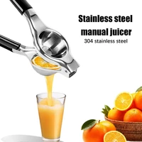 stainless steel manual lemon juicer one handed lime citrus juicer with silicone handle home kitchen gadget supplies