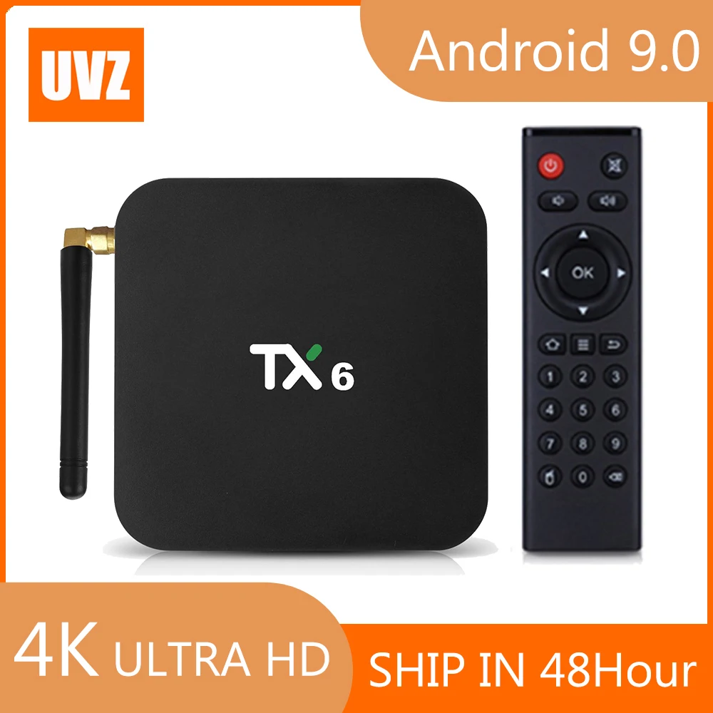 UVZ TX6 ТВ приставка Android 9 0 Allwinner H6 4 Гб 64 до 1 5 ГГц четырехъядерный ARM Cortex A53 Bluetooth HD