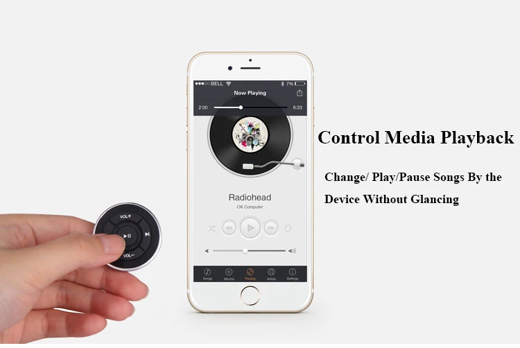 SITAILE беспроводной Bluetooth медиа руль пульт дистанционного управления mp3 Воспроизведение музыки для Android IOS смартфон Bluetooth пульт дистанционного управления