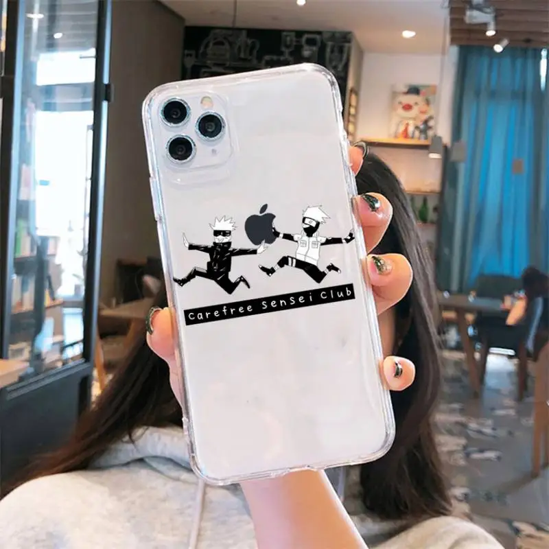 

Jujutsu Kaisen Gojo Phone Case Transparent for iPhone 6 7 8 11 12 s mini pro X XS XR MAX Plus cover funda shell