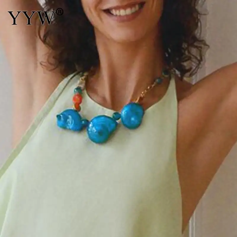 Ожерелье с ракушками женское модное ожерелье натурального цвета в стиле ретро