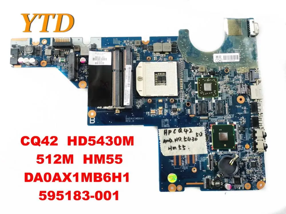 Original for HP CQ42 Laptop motherboard CQ42  HD5430M  512M  HM55 DA0AX1MB6H1  595183-001 tested good free shipping