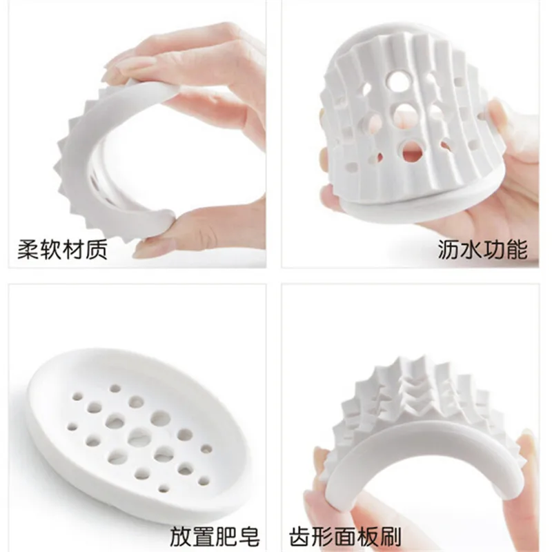 

Silicone Non-slip Soap Holder Dish Bathroom Shower Storage Plate Stand Hollow Dishes Openwork Soap Dishes